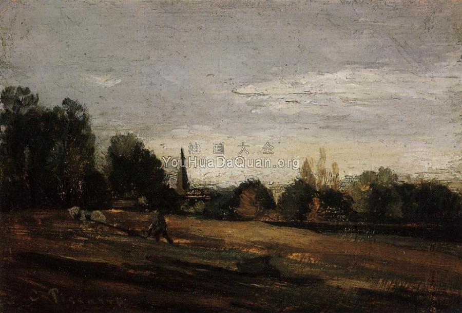 Peasant Working in the Fields - 卡米耶·毕沙罗